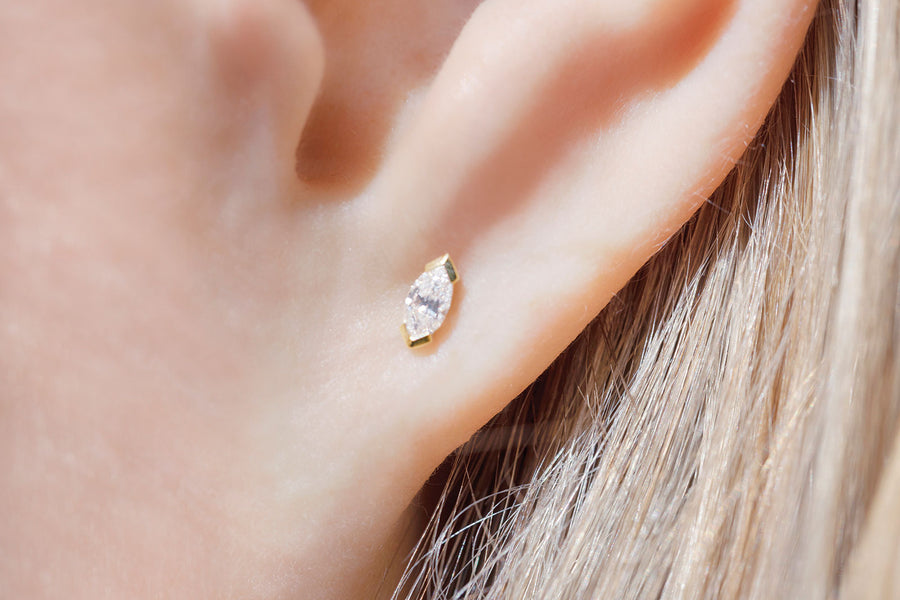 Connection Mini Marquise Diamond Stud Earring